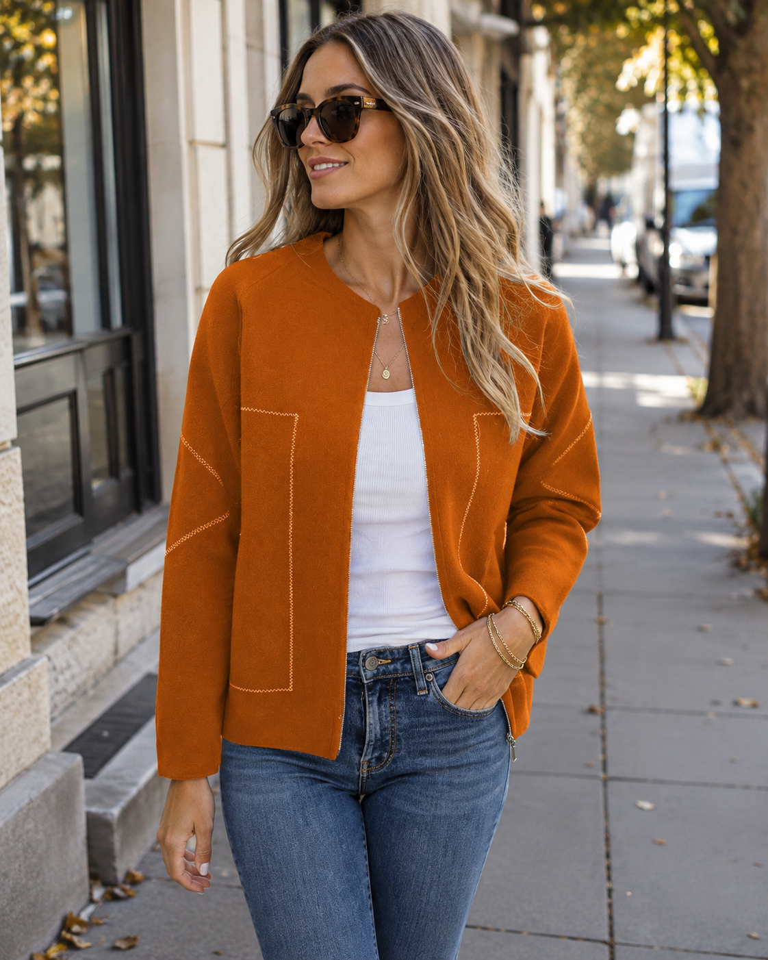 🔥Casual Round Neck Zipper Thin Jacket
