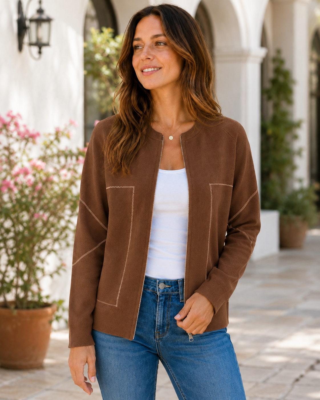 🔥Casual Round Neck Zipper Thin Jacket