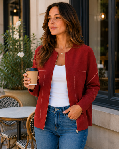🔥Casual Round Neck Zipper Thin Jacket