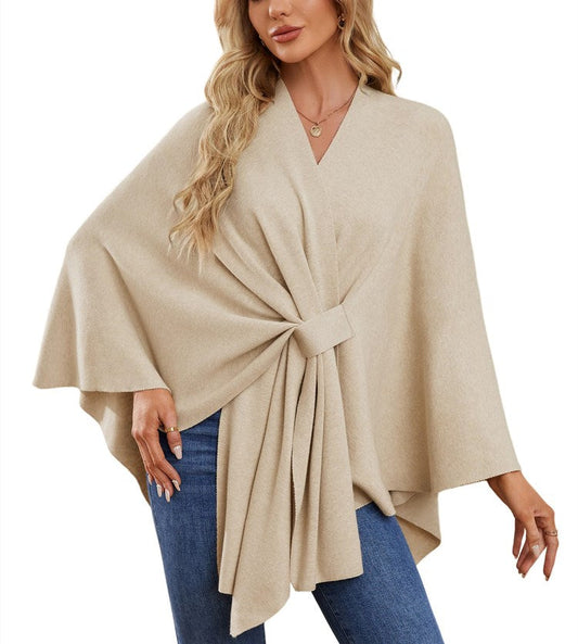 Limited time sale🔥Women's Elegant Shawl Wraps Soft Open Front Poncho Sweater