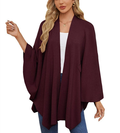 Limited time sale🔥Women's Elegant Shawl Wraps Soft Open Front Poncho Sweater