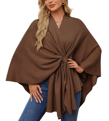 Limited time sale🔥Women's Elegant Shawl Wraps Soft Open Front Poncho Sweater