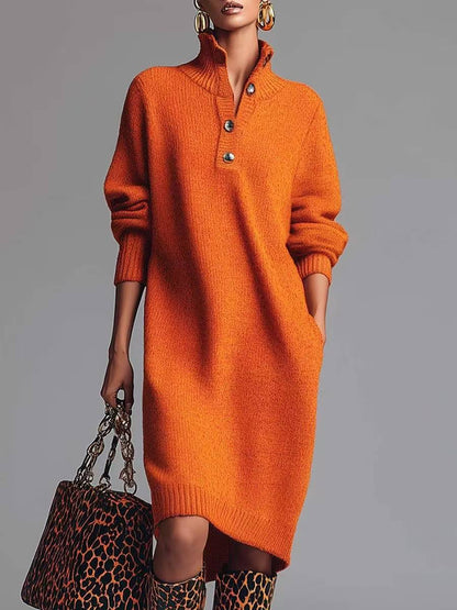Women's 2026 Elegant Longsleeves Knit Pullover Dress