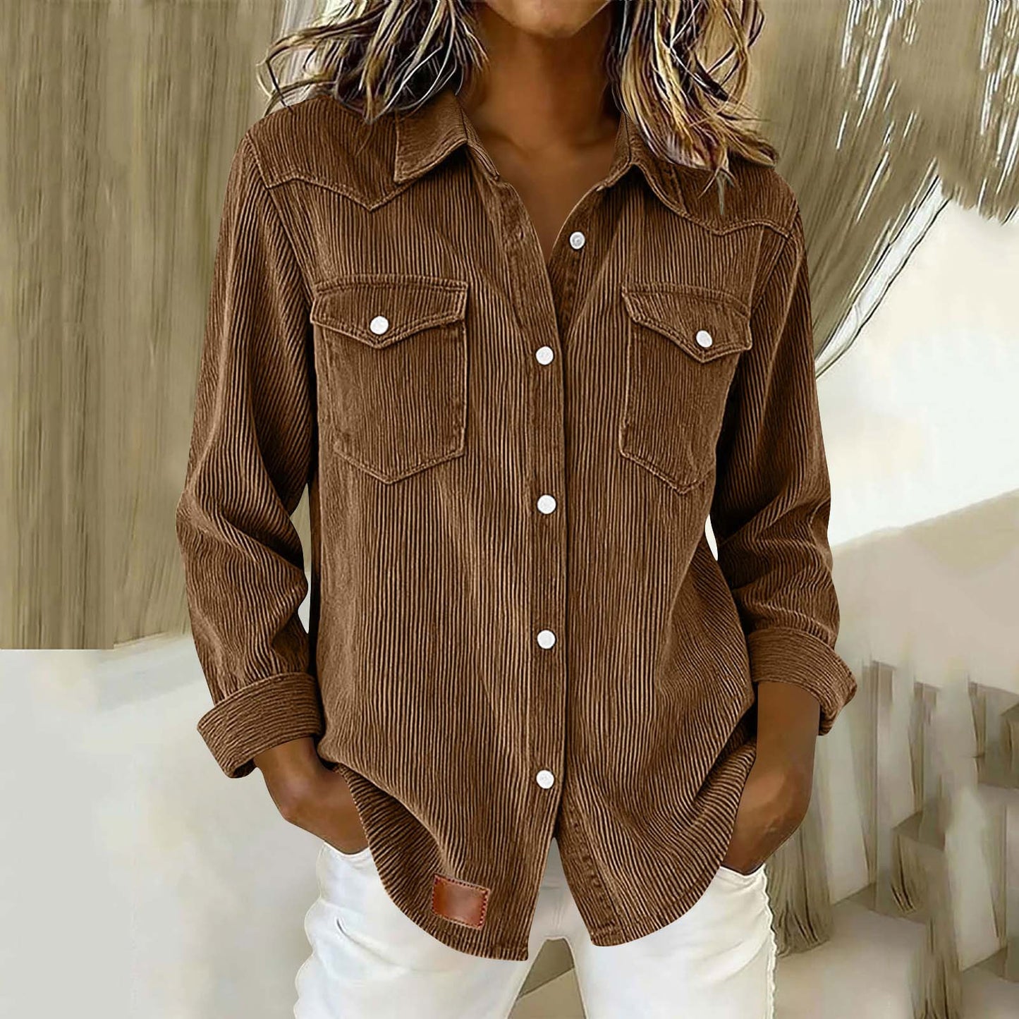 Bestseller🏆 Flap-Pocket Button-Front Top – Soft Ribbed Knit & Timeless Design for Everyday Comfort