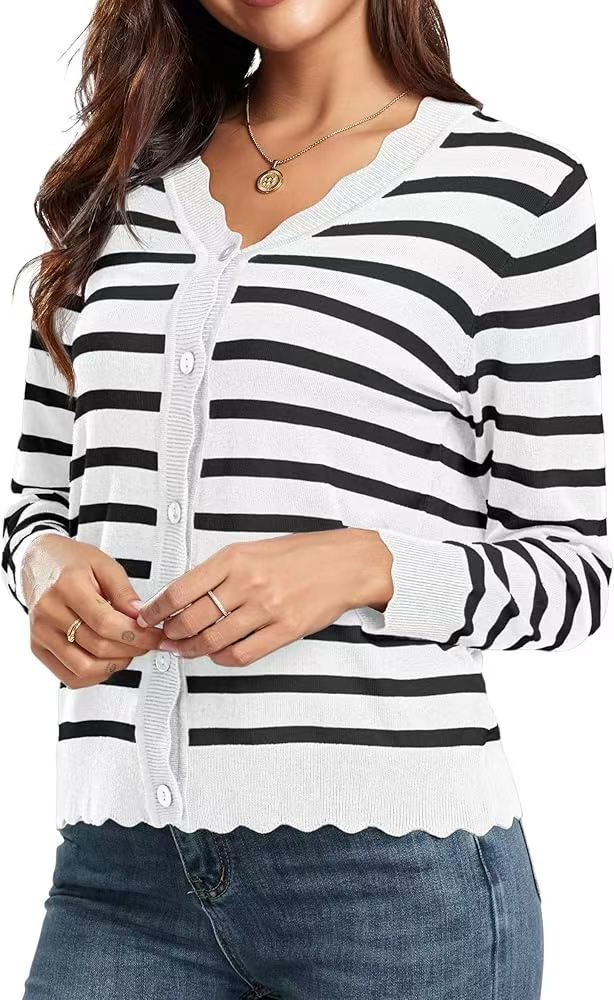 Cardigan Sweaters for Women Lightweight Striped 2026 Fall Outfits