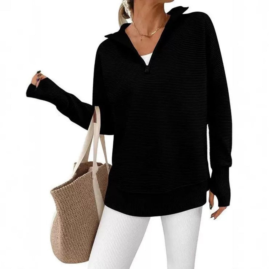 Black quarter zip sweater