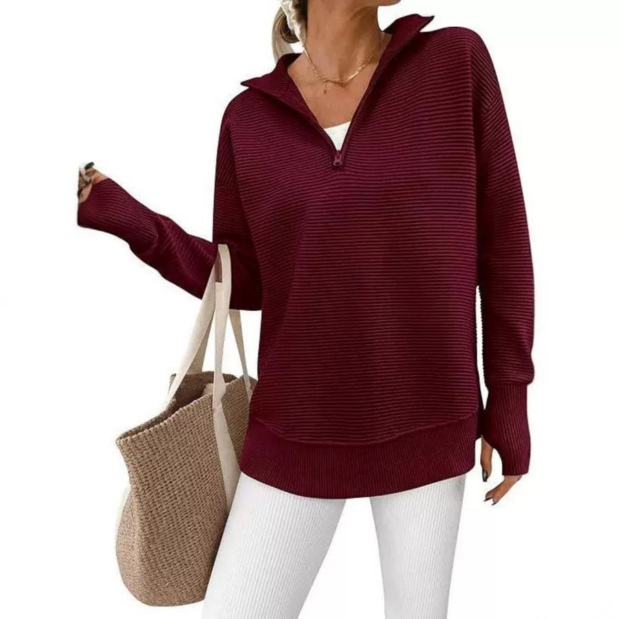 Claret quarter zip sweater
