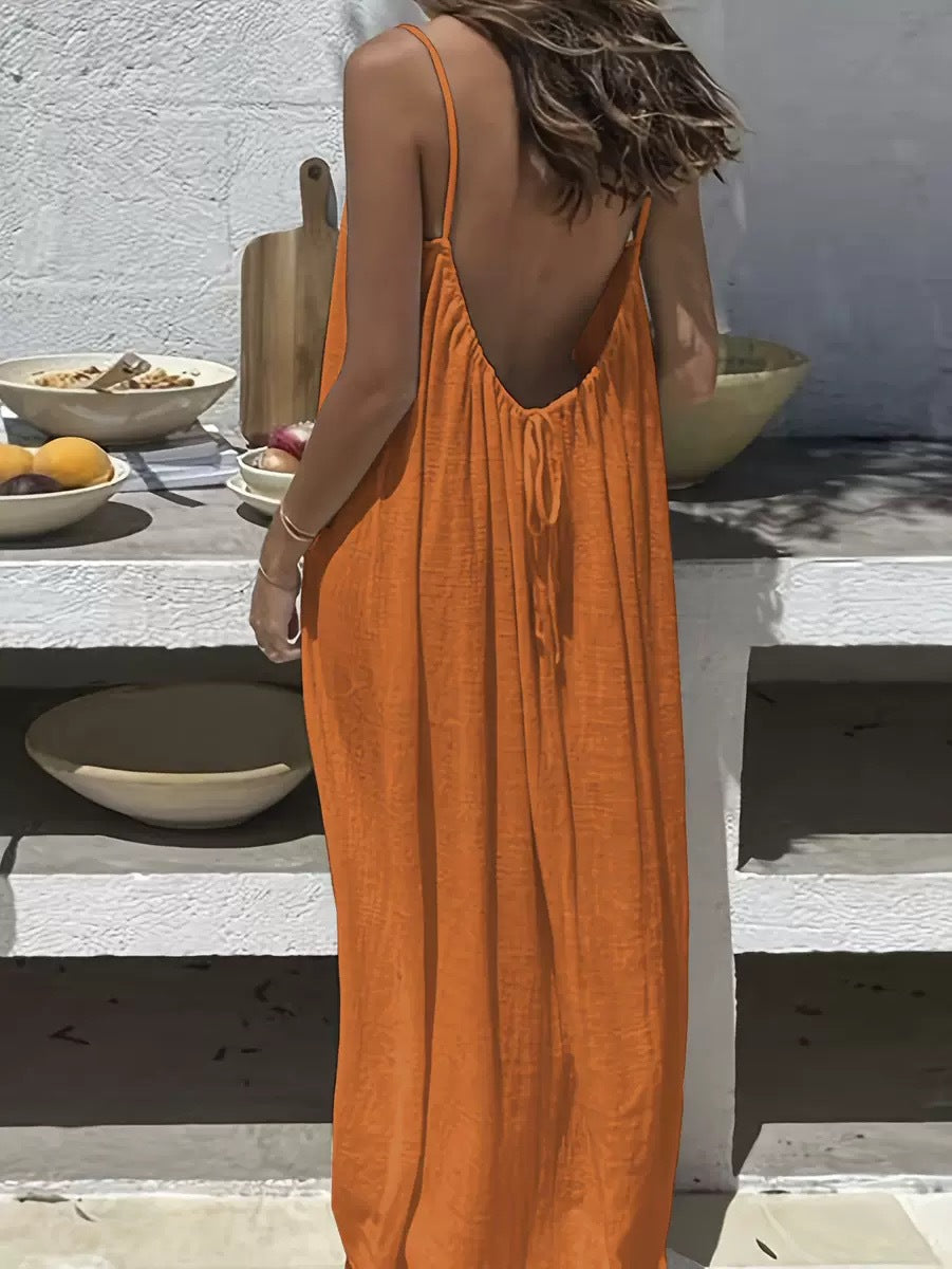 💃LAST DAY SAEL 59% OFF!!✨Women's Solid Color Cami Lounge Dress💕