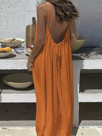 💃LAST DAY SAEL 59% OFF!!✨Women's Solid Color Cami Lounge Dress💕
