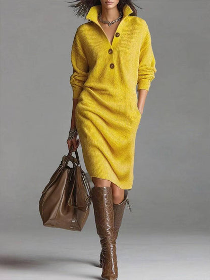 Women's 2026 Elegant Longsleeves Knit Pullover Dress