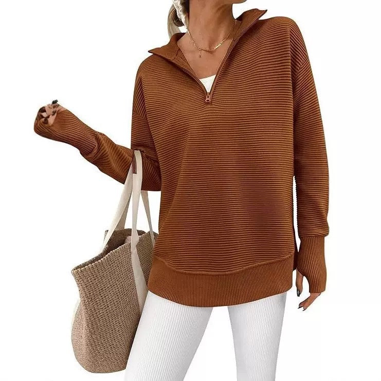 Khaki quarter zip sweater