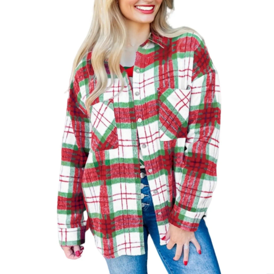 Red Christmas plaid shacket