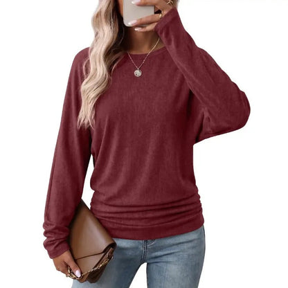 Women's Fall Ruched Hem Lightweight Sweaters