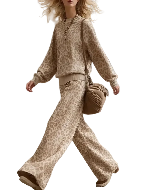 Leopard print matching set side view