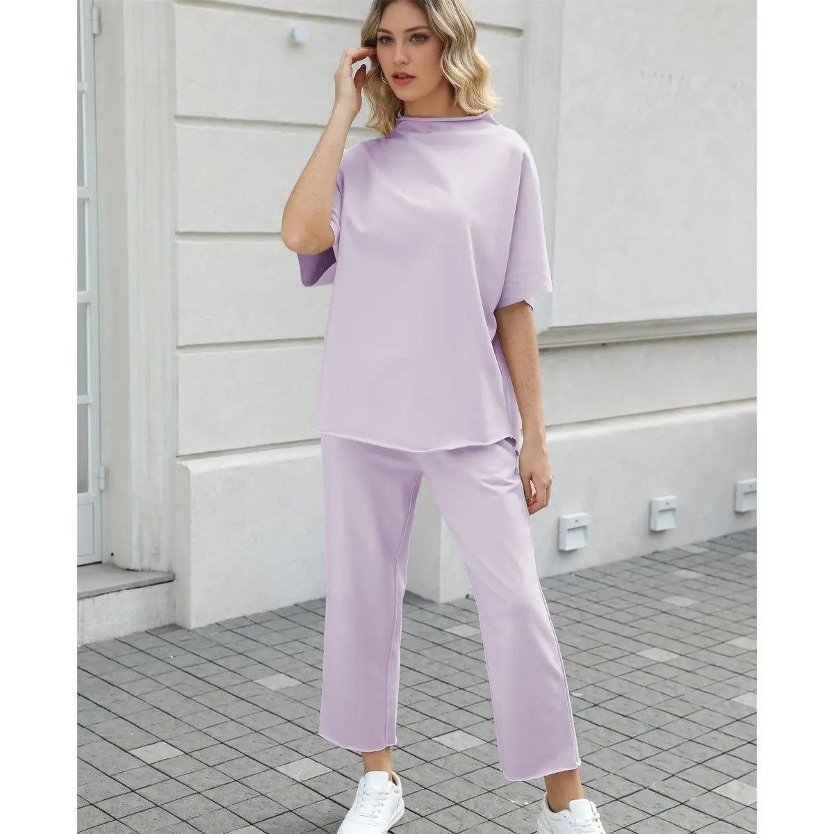 Light purple casual two piece outfit