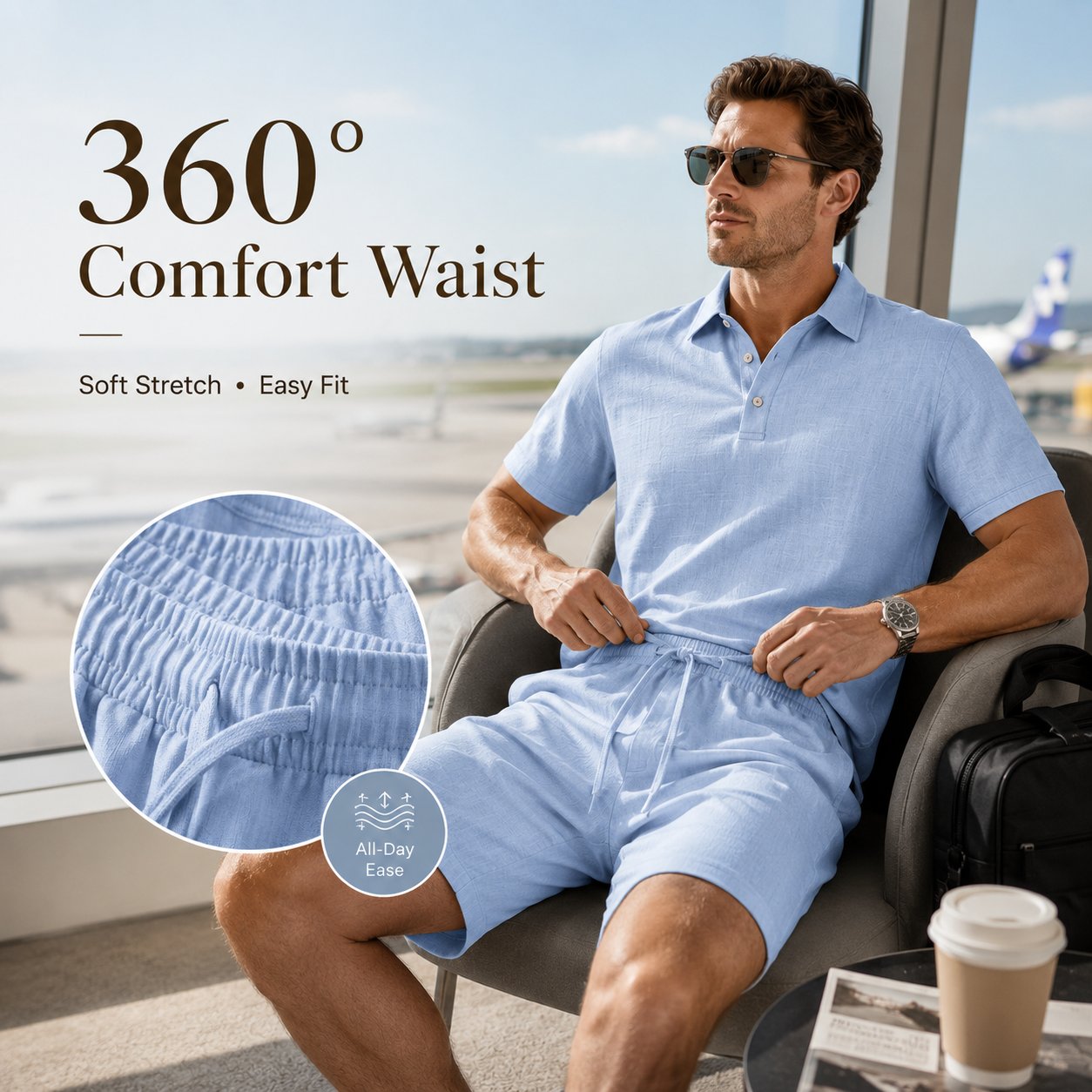 🌴Men's Linen Beach Two Piece Set