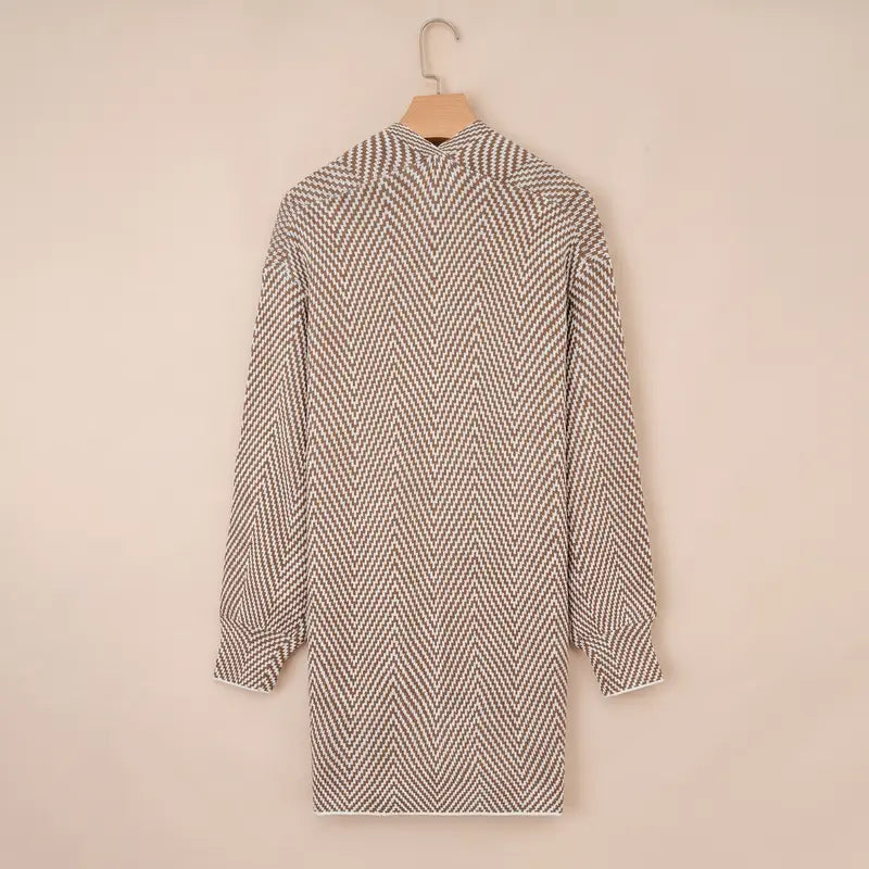 Women's Open Front Herringbone Cardigan Sweaters