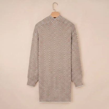 Women's Open Front Herringbone Cardigan Sweaters