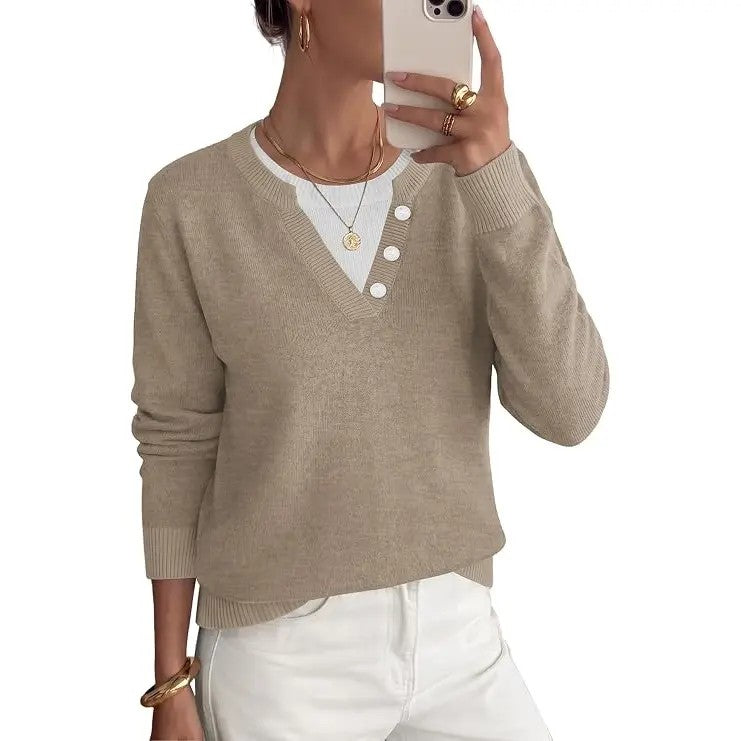 Women's Lightweight Striped Knitted Sweater