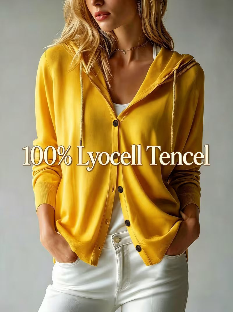 Women’s Hooded Open-Front Cardigan with Drawstring