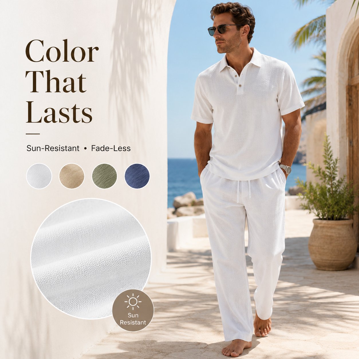 🌴Men's Linen Beach Two Piece Set