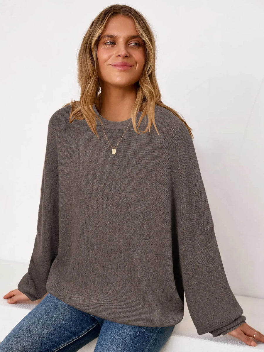 Women's relaxed wool sweater front view