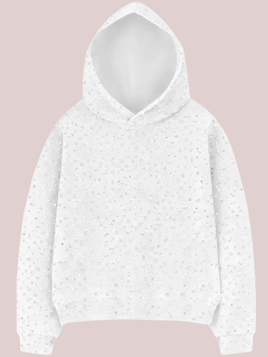 White glitter hoodie