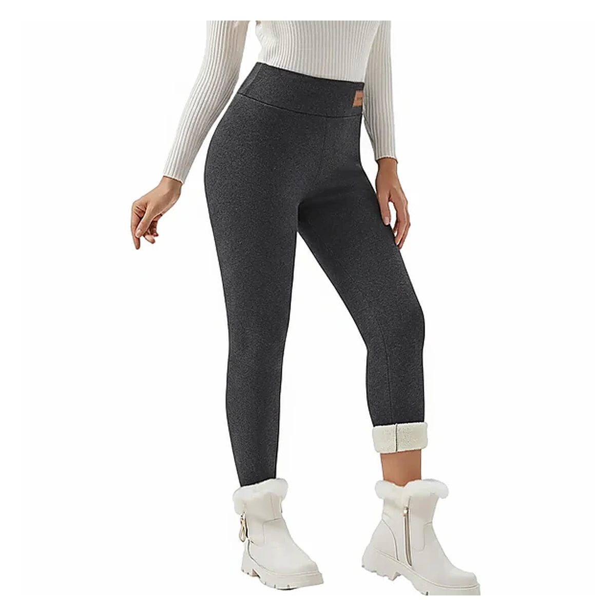 Women's High-Waist Sherpa Fleece-Lined Yoga Bottoms