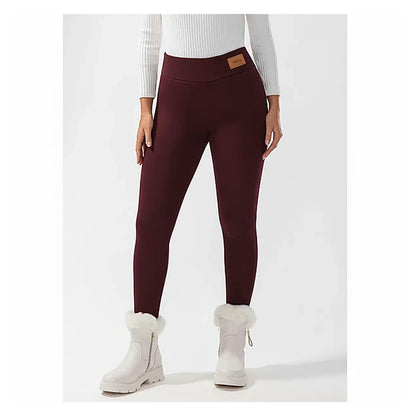 Women's High-Waist Sherpa Fleece-Lined Yoga Bottoms