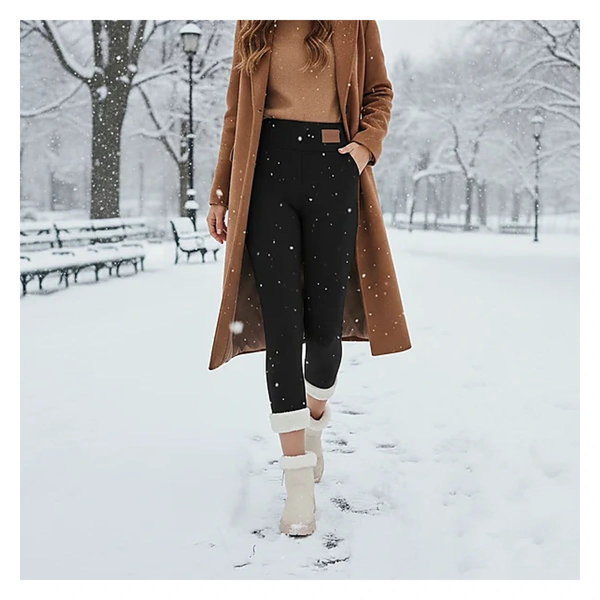 Women's High-Waist Sherpa Fleece-Lined Yoga Bottoms