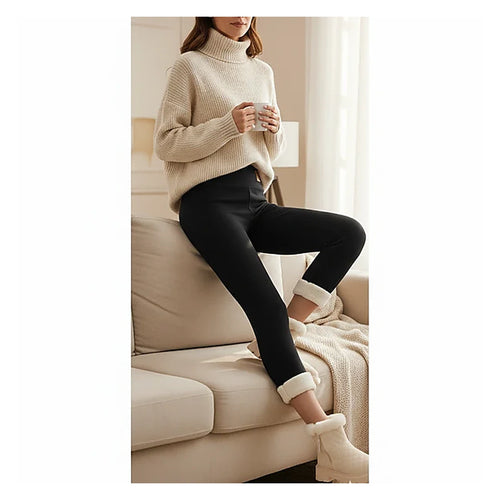 Women's High-Waist Sherpa Fleece-Lined Yoga Bottoms
