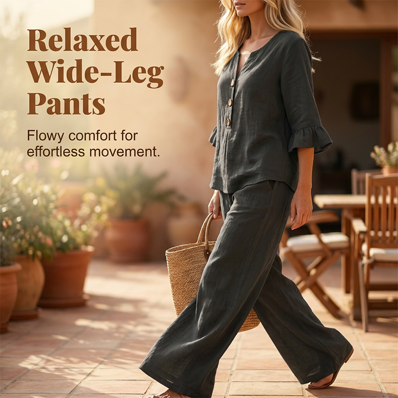 Relaxed flowing wide leg pants