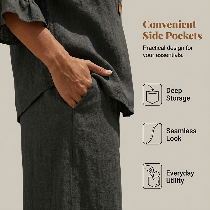 Convenient side pocket detail