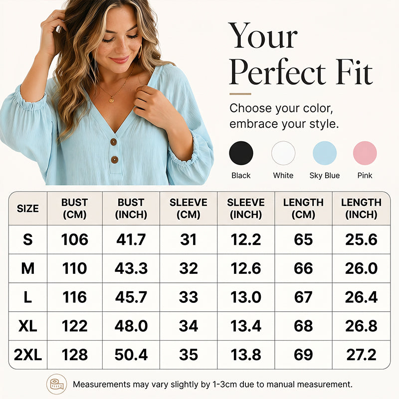 👚✨Women's Casual V-Neck 3/4 Sleeve Daily Basic Top