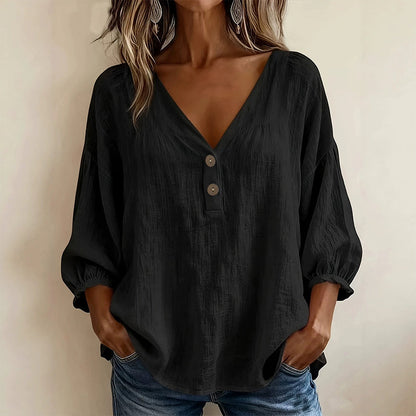 👚✨Women's Casual V-Neck 3/4 Sleeve Daily Basic Top