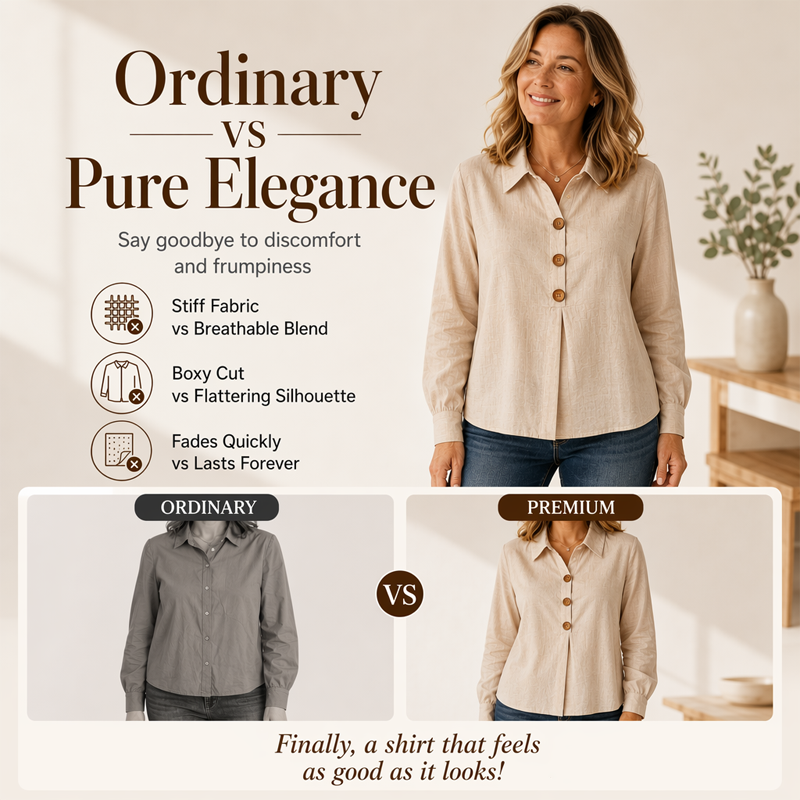 Women's Elegant Lapel Collar Button Top