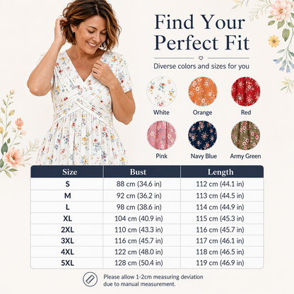 Limited Stock! 60% Off Hot Sale Ongoing🌺Women's V-Neck Floral Print Dress with Twist Waist