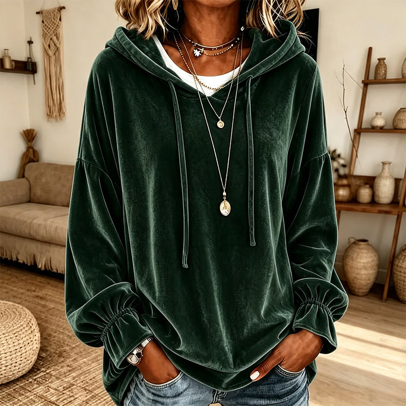 Green velvet hoodie