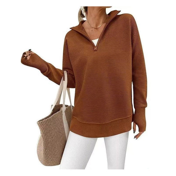 Camel quarter zip sweater