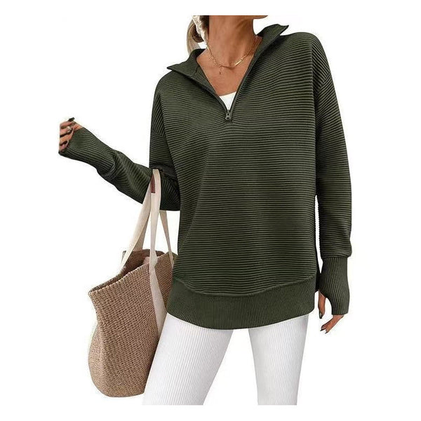 Army Green quarter zip sweater