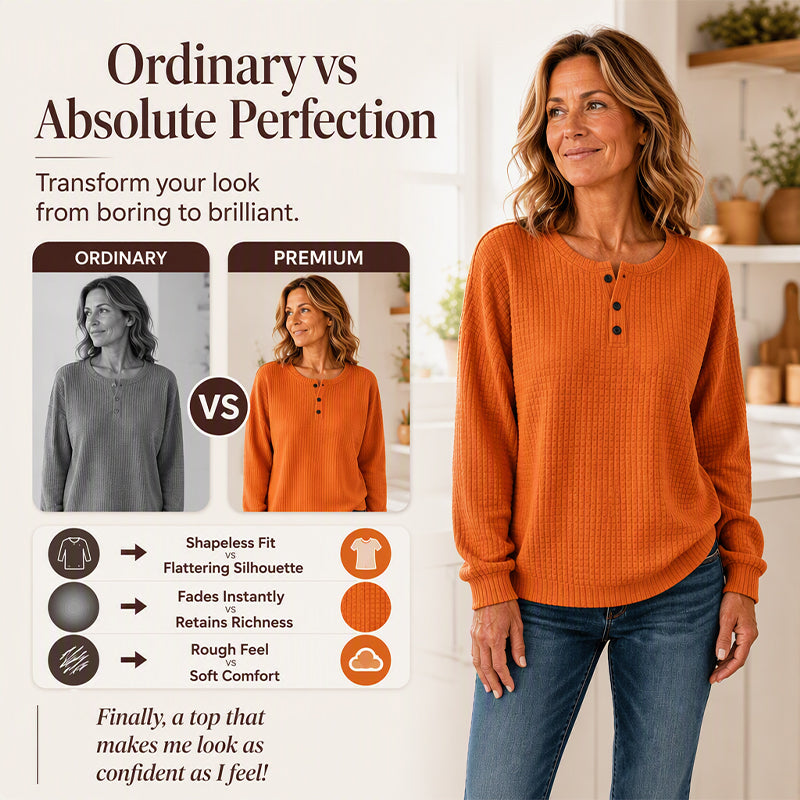 Womens's Casual Waffle Knit Sweatshirt