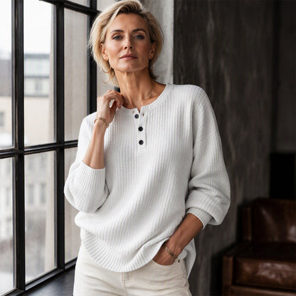 Womens's Casual Waffle Knit Sweatshirt