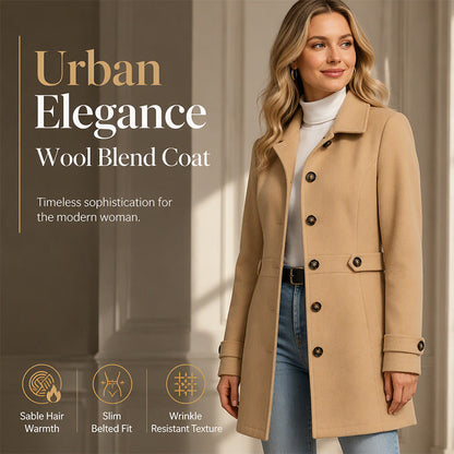 💖 Tailored to Flatter | Women's Belted Single-Breasted Slim Coat